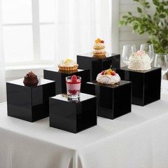 Black Acrylic Display Riser Stackable Acrylic Display Riser Lightweight