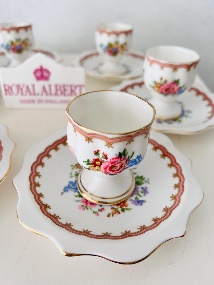 Royal Albert Lady Carlyle Egg Cup and Plates Set – Made in England