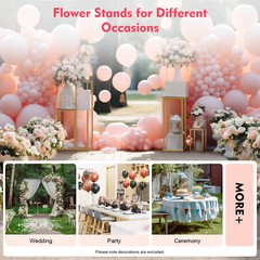 4PCS Gold Flower Stand Rectangular Rack Set For Wedding Table Centerpieces Decor