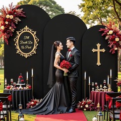 Thick Spandex Arch Cover Wrinkle Free Zippered Backdrop for Wedding 4FT–7.2FT