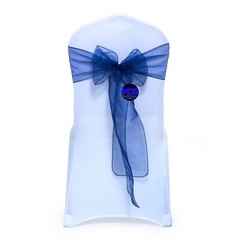 100 Navy Blue Organza Chair Sashes Chair Cover Wider Bows wedding party décor