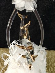 Beautiful Unique Glass Dolphin Wedding Cake Topper