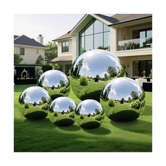 Silver 6PCS Inflatable Mirror Ball,Reusable PVC Mirror Balls Large Event Deco…