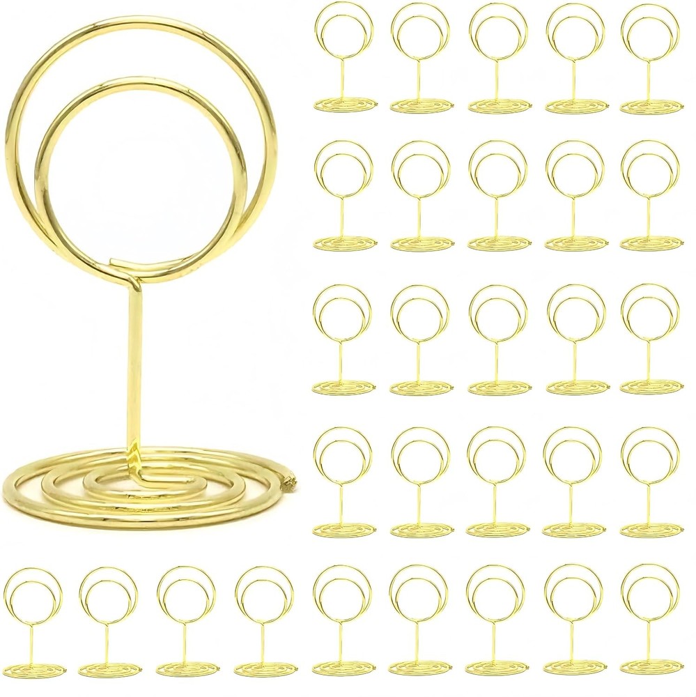 30Pcs Table Number Holders,Wire Place Card Holder Table Sign Holder Name Menu