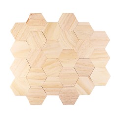 Hexagon Wood Shapes Smooth Surface Slices Holiday Decorations Board