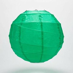 Quasimoon 6″ Arcadia Teal Round Paper Lantern, Crisscross Ribbing, Hanging De…