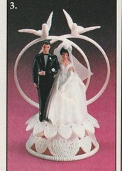 New Vintage Wilton Petite Double Rings Couple Wedding CakeTop, doves, 104-42413
