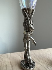 Pewter Heart Kissing Fairies – Champagne Flutes