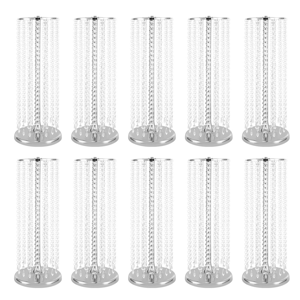 10×Vase Flower Vases 60cm Tall Vase Sliver Wedding Centerpieces for Party Table