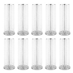 10×Vase Flower Vases 60cm Tall Vase Sliver Wedding Centerpieces for Party Table