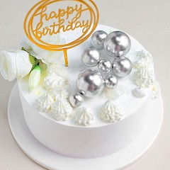 12 SILVER Faux Pearl Balls Cake Topper Picks Cupcake Decorations Wedding Home