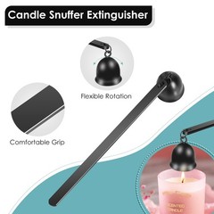 Saiveina 3 in 1 Candle Accessory Set, Wick Trimmer, 3pcs, Black