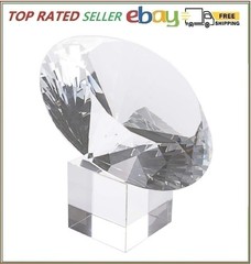 LONGWIN Huge 150mm (5.9 in.) Crystal Polyhedron Diamond Paperweight Wedding H…