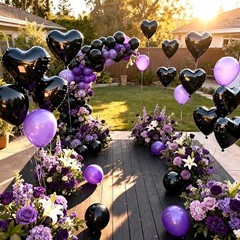 18Pcs Heart Balloons Heart Shaped 18 Inch Foil Balloons for Valentine’s Black