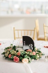 Black/White 10 Pc Wedding Table Number Signs Half Arch – Wedding Decor Modern