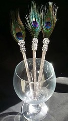 The12 Peacock Feather Pen PartyFAVOR forWeddings,Sweet16, Bridal ,Quinceañera,Bo