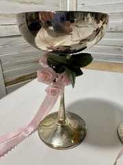 Vintage International Silver Co. Bridal Set Goblets And Cake Knife 1990