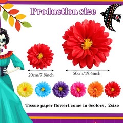Watersay 12 Pcs 10″ 20″ Giant Mexican Fiesta Paper 20 inches, Classic Color
