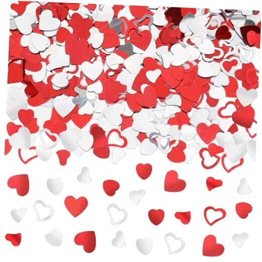 Valentines Day Confetti, Red Glitter Confetti Valentine’s Day Metallic Heart
