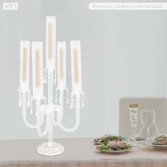 4 pcs 5 Arm Acrylic Candle Holder Freestanding Candle Holder for Wedding Party