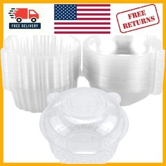 50-Pack BPA-Free Cupcake or Muffin Dome Holders – Perfect for Events & Parties