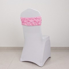150 Satin Rosettes Stretchable Spandex Chair Sashes Party Wedding Decorations