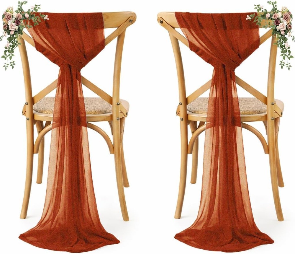 MDS® Pack of 10 Chiffon Chair Sashes Bows Wedding Events Supplies Decorations
