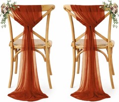MDS® Pack of 10 Chiffon Chair Sashes Bows Wedding Events Supplies Decorations