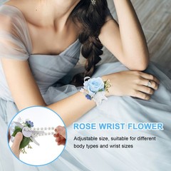1Set Multicolor Rose Wristlet and Boutonniere Corsage Set for Bridal and Prom
