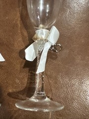 Wilton Toasting Glasses Silver Tone Hearts Flute Style 6 Ounces Set Of 2