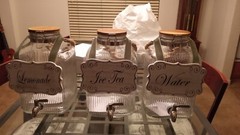 LOT OF 5 Wedding Signs, and Well wishes box, Wood- White/light brown