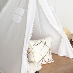 White Teepee PLAY TENT for Kids Indoor Outdoor Children Playhouse Playroom Home