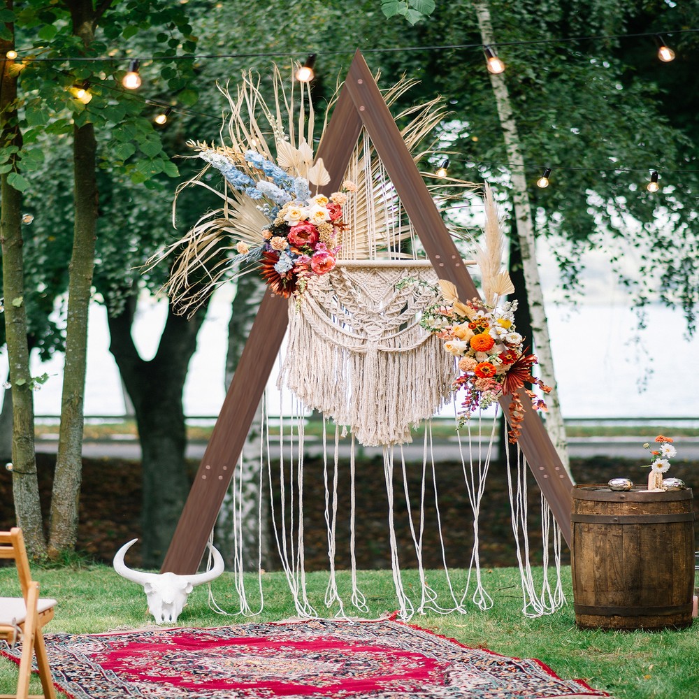 Extra Large 10.2 FT Tall Triangle Wooden Wedding Ceremony Arch Backdrop Stand