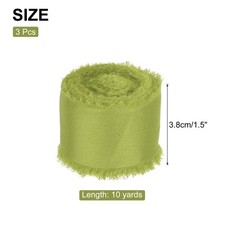 3 Rolls Silk Satin Ribbon, 1.5″ 10 Yards Chiffon Fabric Ribbon Olive Green
