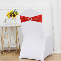 Double-Sided Sequins Chair Sashes for Wedding Decor Sequin Chair Bands 50 Red