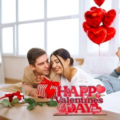 Valentines Day Table Decorations for Home Wood Decor 11.8×6.5 Inch, Red