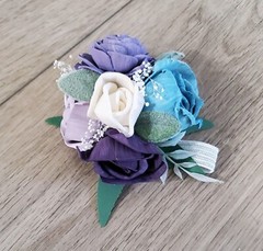 Lavender Blue Bridal Bouquet Purple Sola Wood Bridesmaid Custom Wedding Flowers