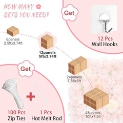 Artificial Flower Wall 5ftx3.74ft Peach Floral Backdrop Wedding Wall Panel