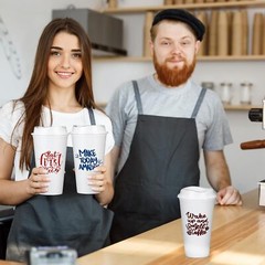 15 Pack Employee Appreciation Reusable Coffee Cup with Lids Thank You White