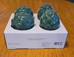 4 pack Threshold brand stoneware artichoke placecard holders glass glazed new