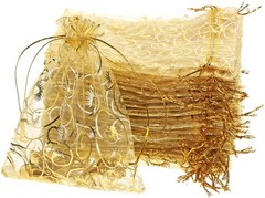 200× Organza Bag Tulle Drawstring Packaging Display Jewelry Pouches Wedding Gift