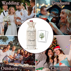 Wedding Gifts Wine Bag & Card, Mr and Mrs Wedding Wine Bag, Gifts for Bride Groo