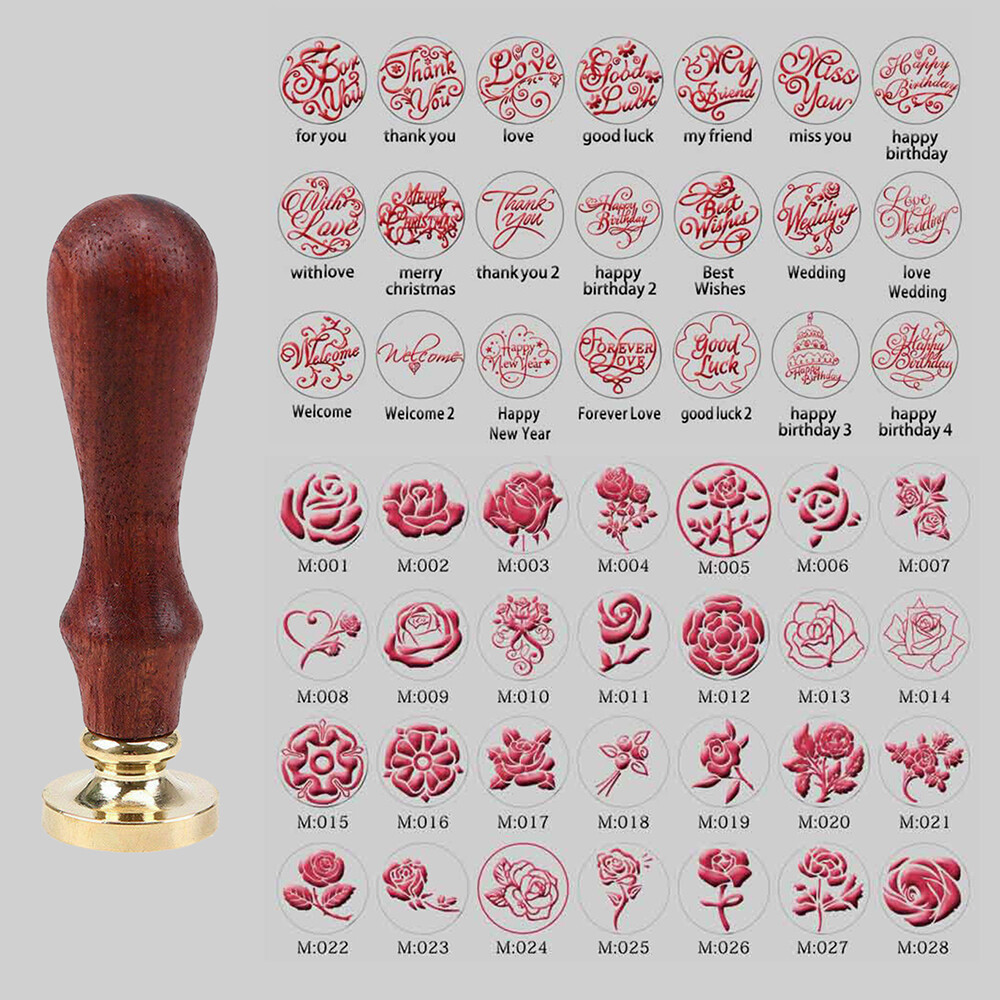 Wood Handle Retro Envelope Wedding Invitations Greetings Brass Seal Wax Stamp