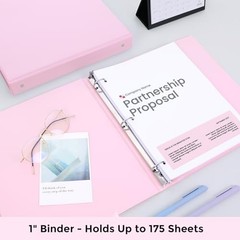 2 Pack Clear View Binders – 1 Inch Clear – Pink & Pink