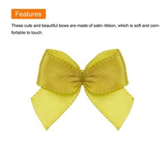 150Pcs Mini Ribbon Bows 13″ Mini Fabric Satin Ribbon Gift Flower Bow Gold