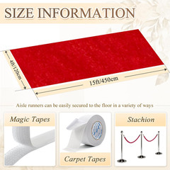 Red Carpet Runner for Party Wedding Aisle Decorations 4Ftx15Ft Aisle Runners for