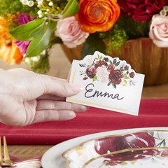 Set of 50 – Burgundy & Blush Place Cards