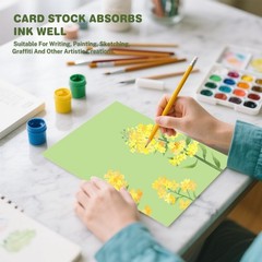 Cardstock 8.5 X 11, 40 Sheets Light Green Card Stock, 75lb/ 200gsm Pale Green…