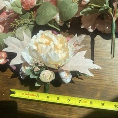 6 Wedding Table Bouquets Budget Friendly Beautiful Faux Flowers Cream/White Pink