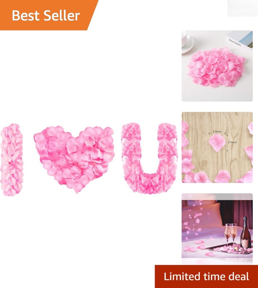 Versatile 1200 PCS Silk Rose Petals – Perfect for Weddings, Parties, and More